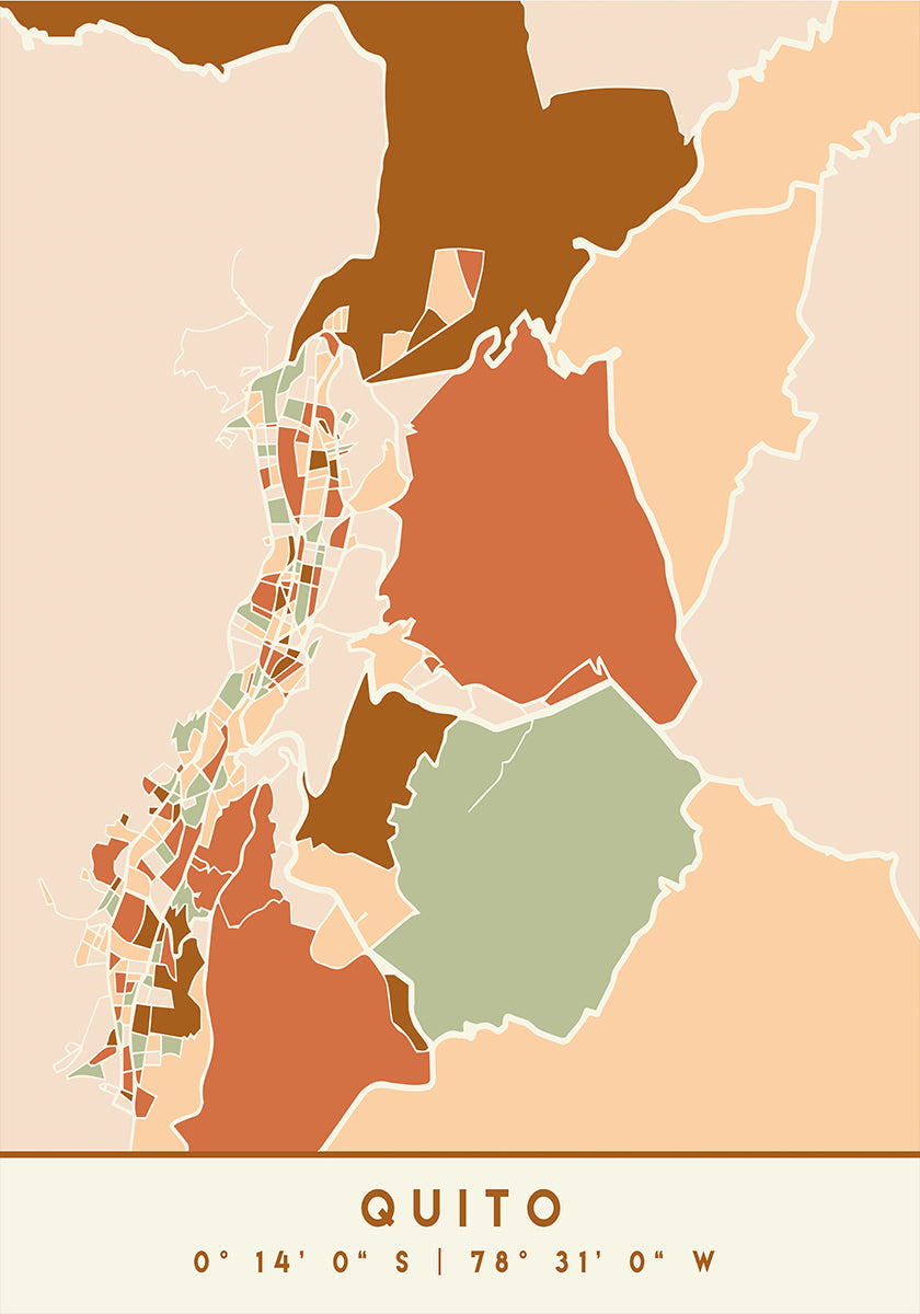 Póster Mapas Pretos Tons de Terra 70