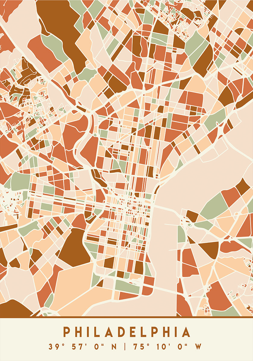 Póster Mapas Pretos Tons de Terra 65