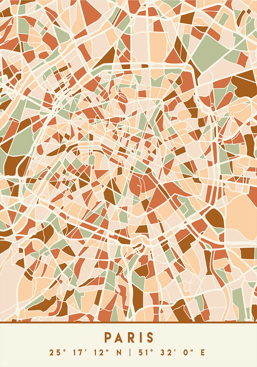 Pôster Tons Pretos da Terra dos Mapas 64