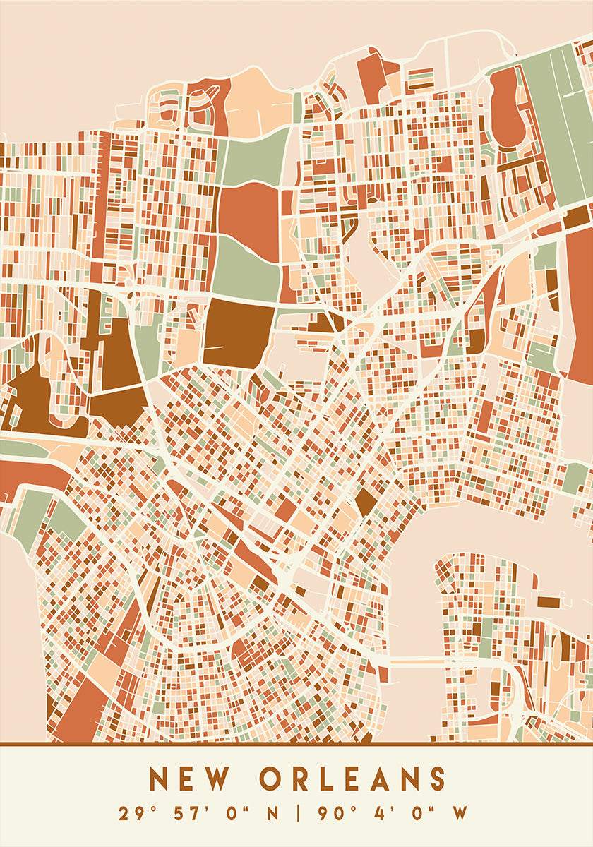 Póster Mapas Pretos Tons de Terra 60