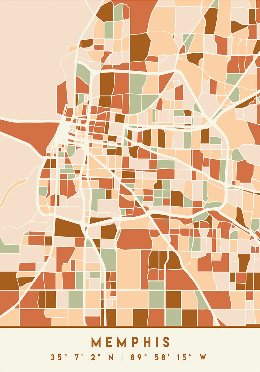 Póster Mapas Pretos Tons de Terra 51