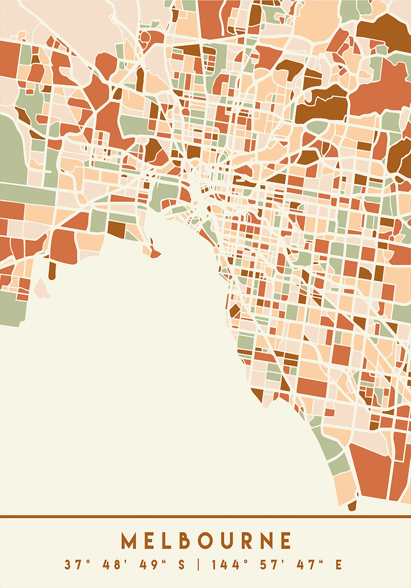 Póster Mapas Pretos Tons de Terra 50