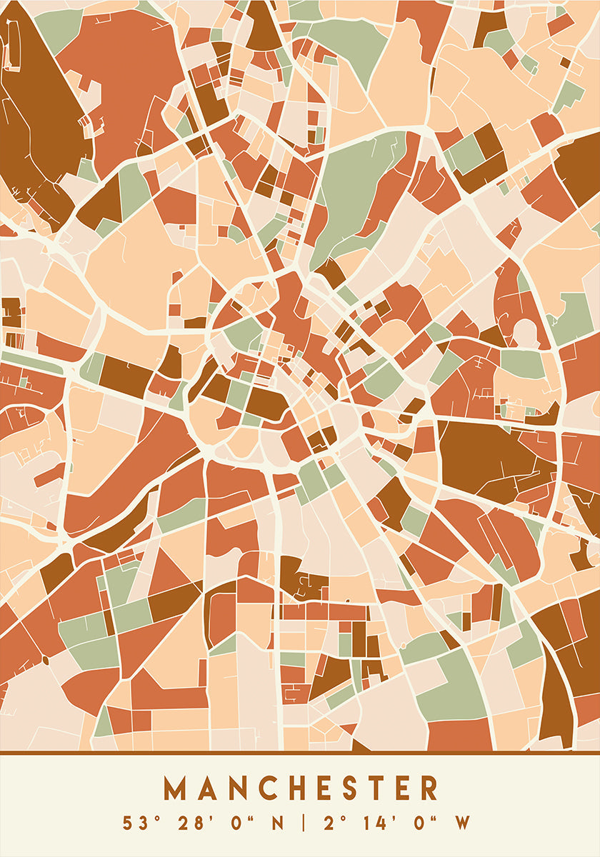 Póster Mapas Pretos Tons de Terra 45