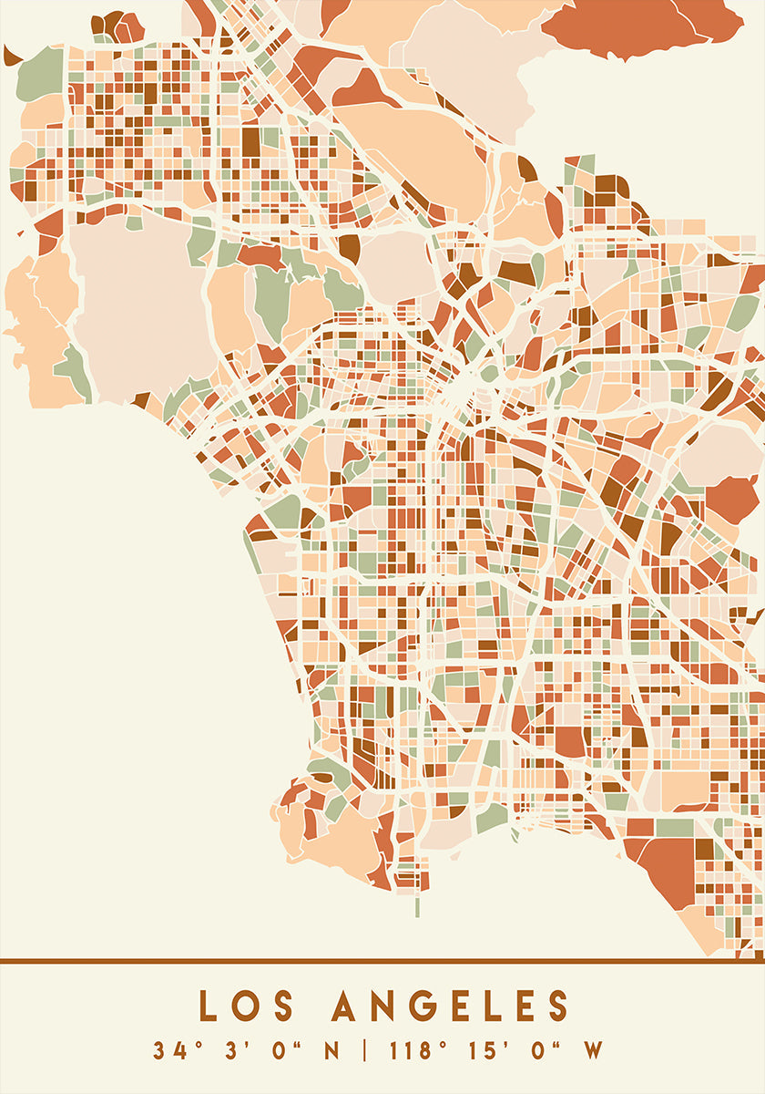 Póster Mapas Pretos Tons de Terra 42
