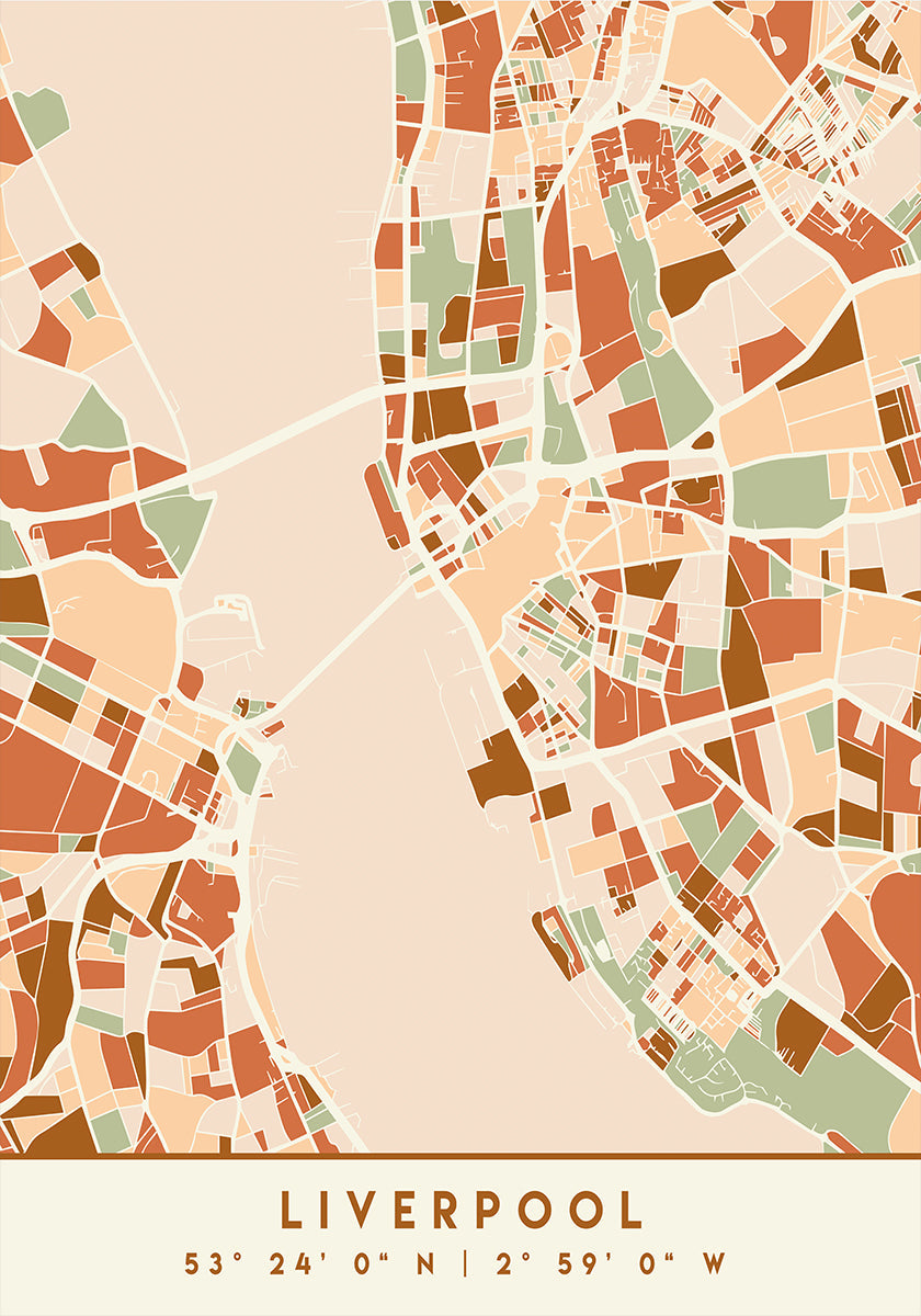 Póster Mapas Pretos Tons de Terra 40