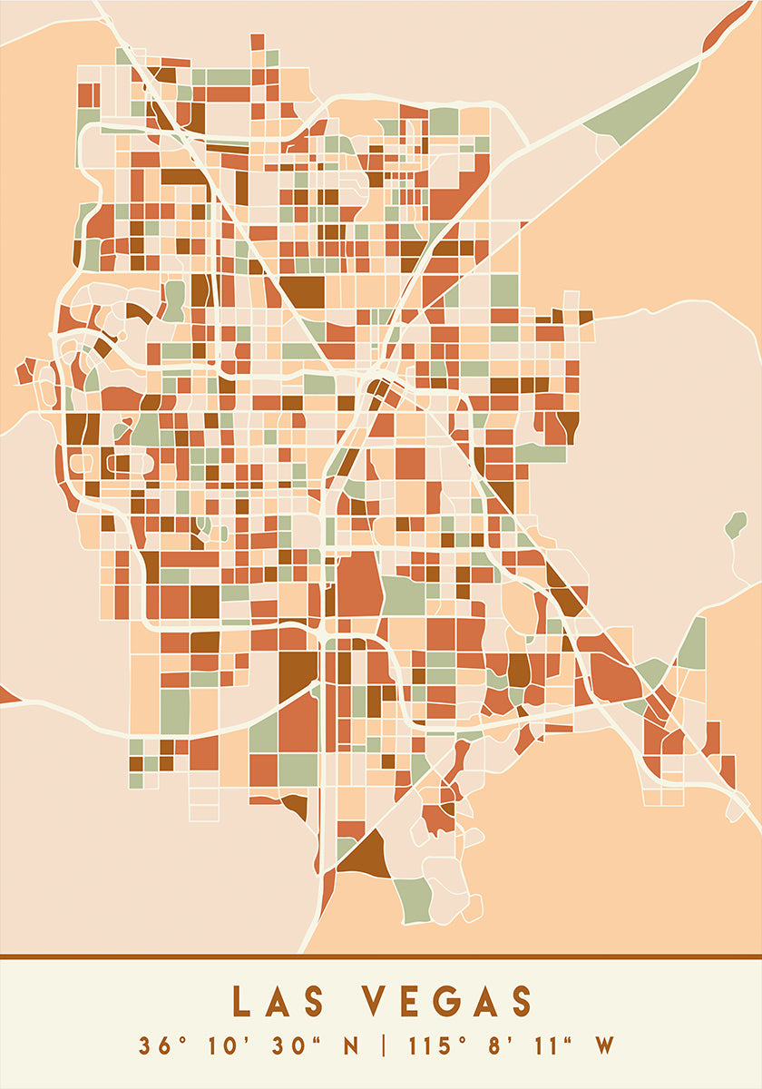 Póster Mapas Pretos Tons de Terra 38
