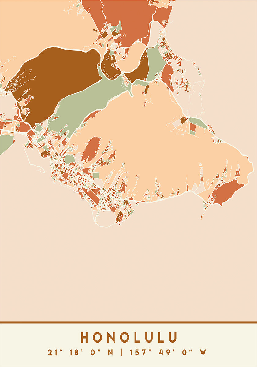 Póster Mapas Pretos Tons de Terra 33