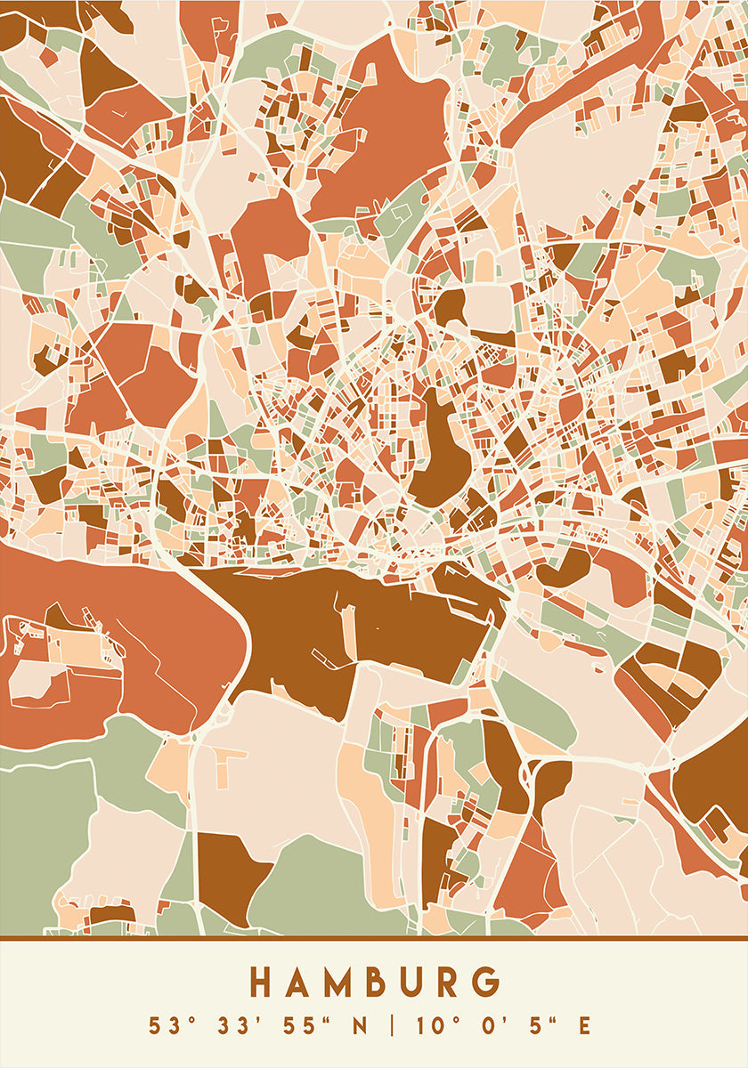Póster Mapas Pretos Tons de Terra 31