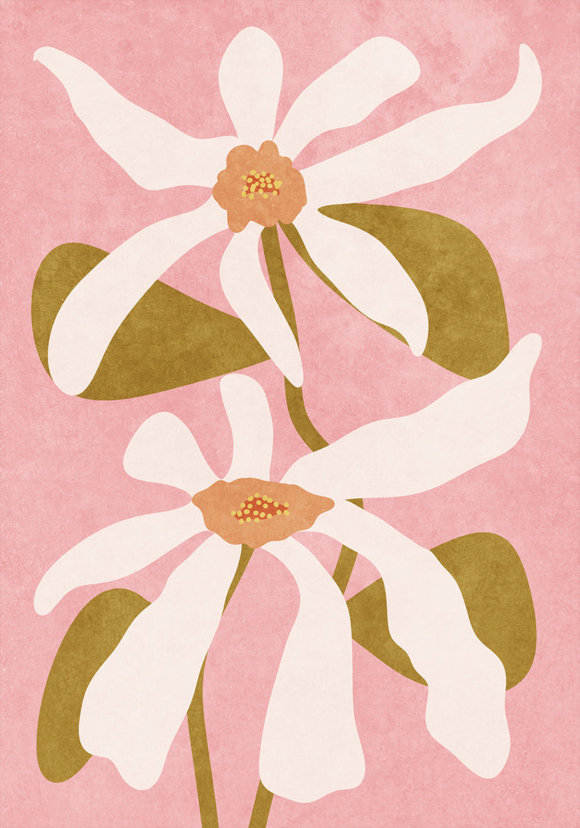 Flores abstratas em pôster