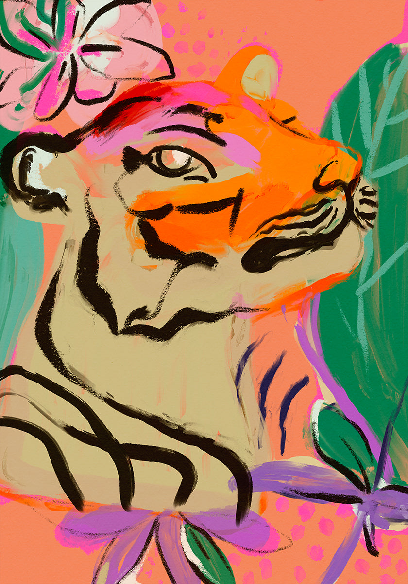 Póster Flor vibrante do tigre