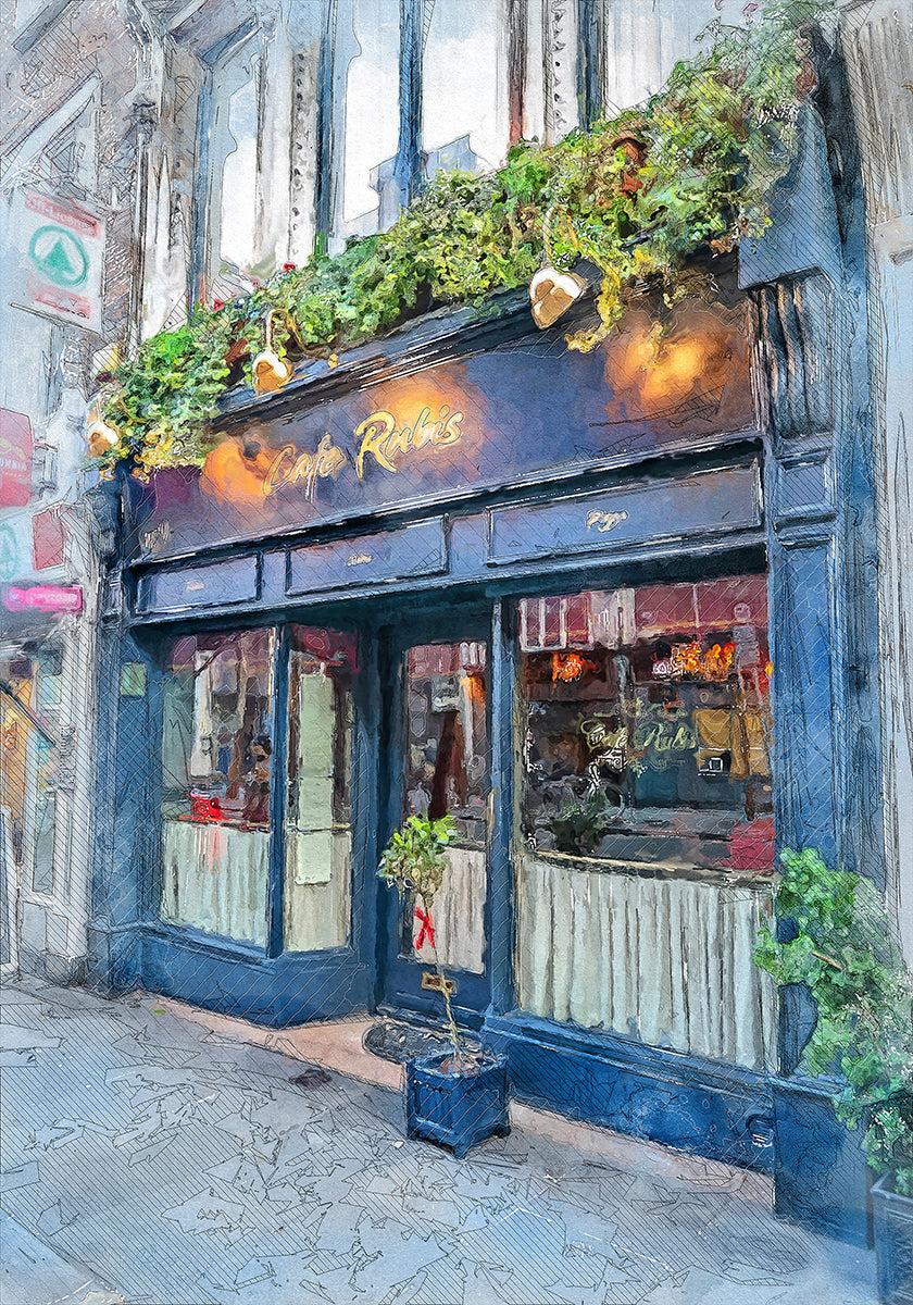 Arte em aquarela da cidade de Dublin Irlanda (10)