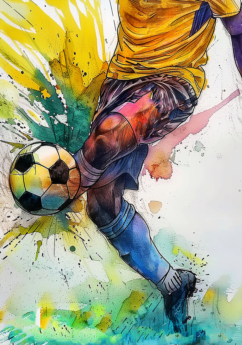 Jogador de futebol esportivo em aquarela (3)