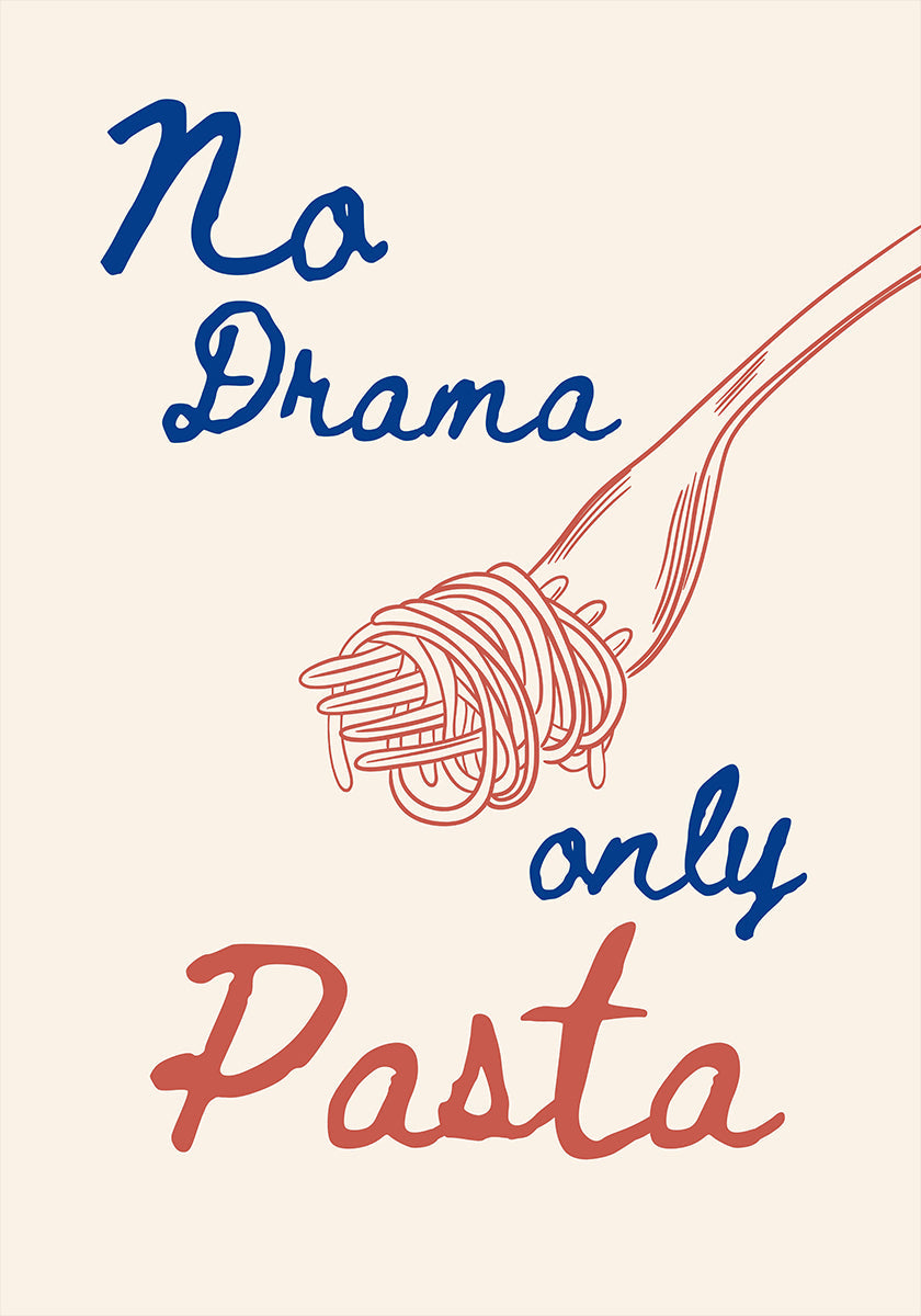 Sem drama só macarrão, Ilustração + Texto