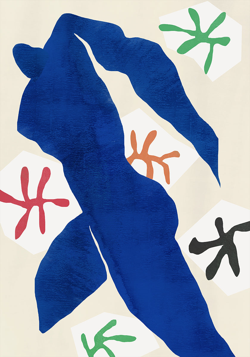 Póster Figura Azul Abstrata