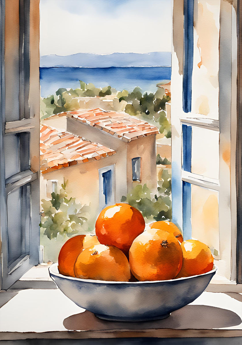 Póster Orange bowl in the window