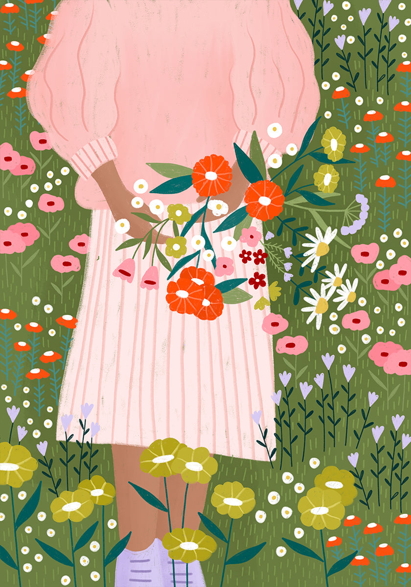 Flores na mão