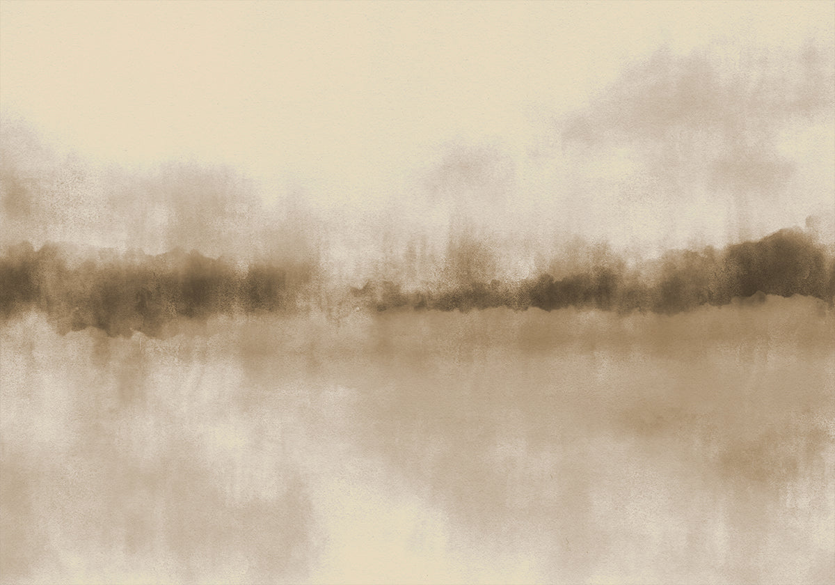 Póster Paisagem abstrata em marrons neutros