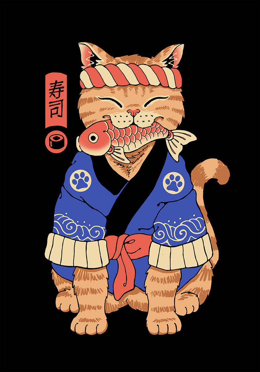 Póster Sushi Meowster