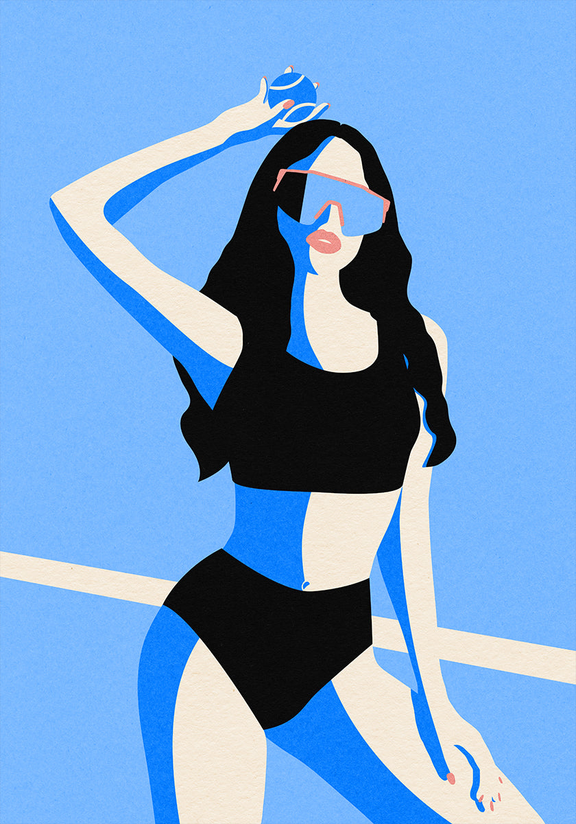 Garota esportiva azul