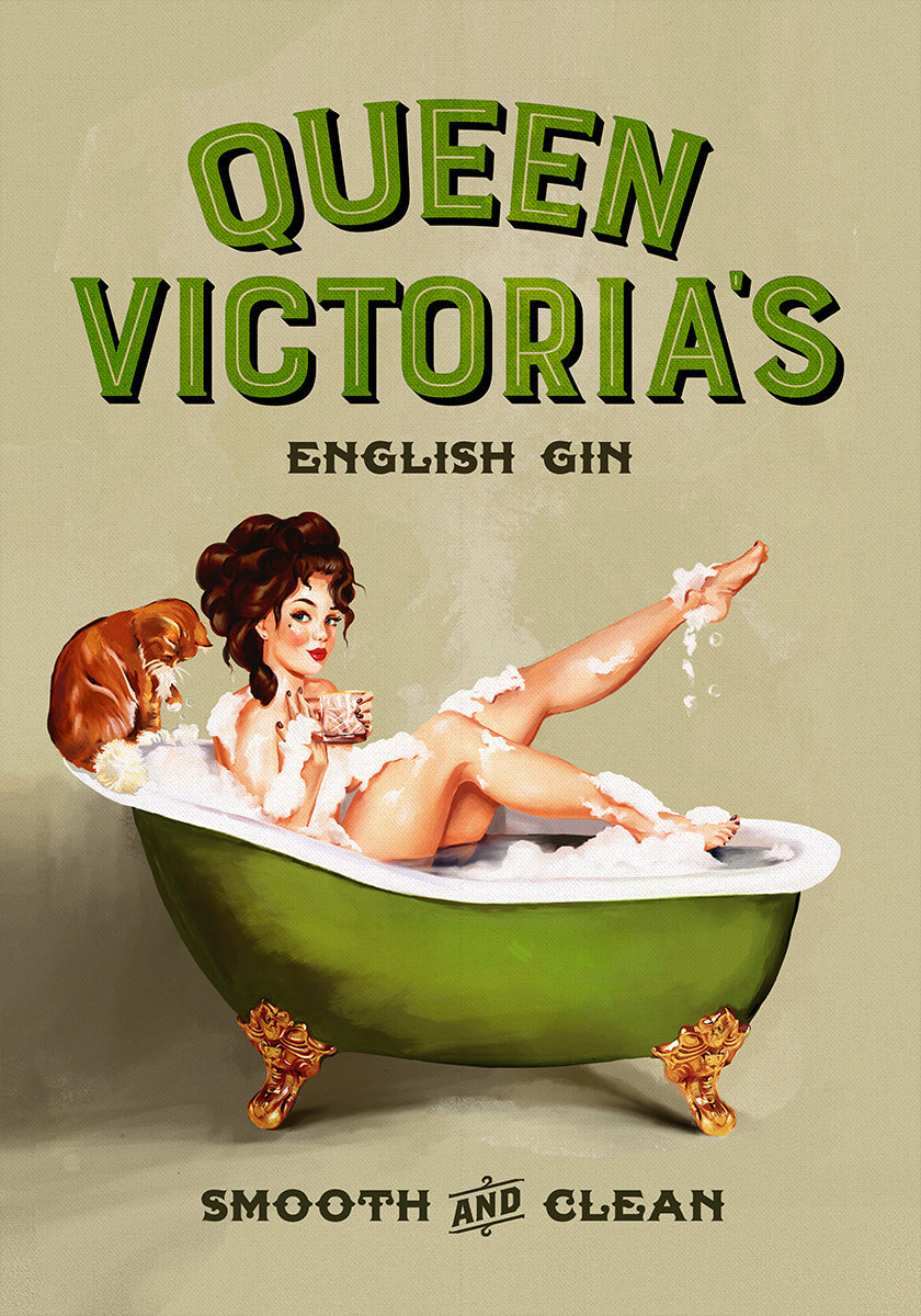 Garota Pinup Queen Victoria English Gin Bath