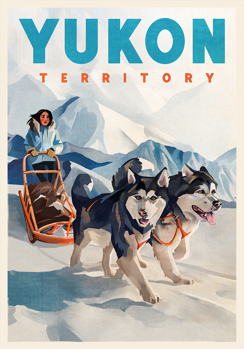 Poster Viagem de trenó de cães no Território Yukon