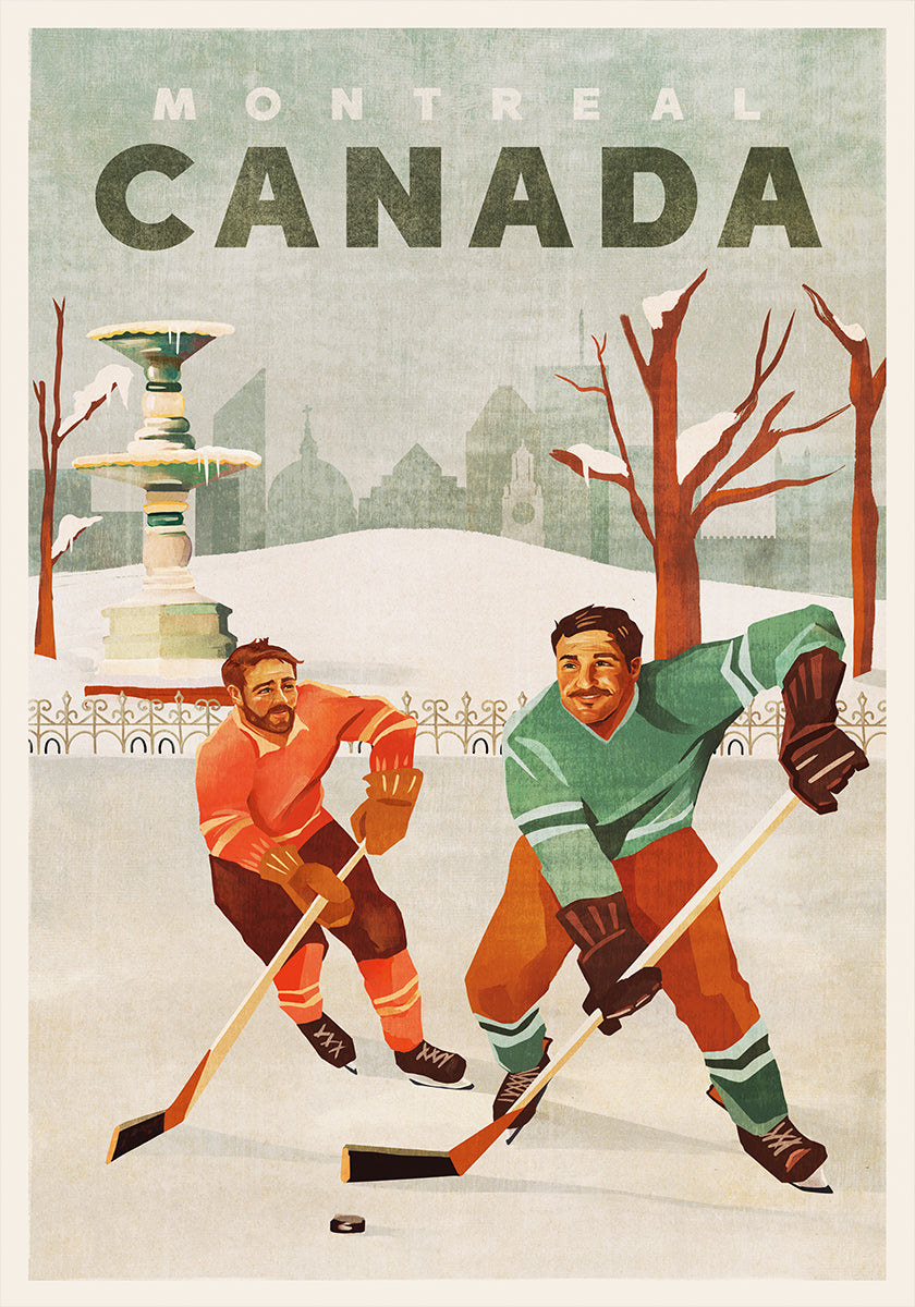 Póster Montreal Canadá Pond Hockey Guys