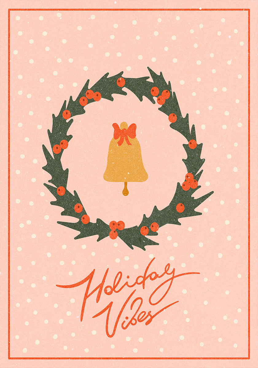 Póster Guirlanda de Natal com sino e arco