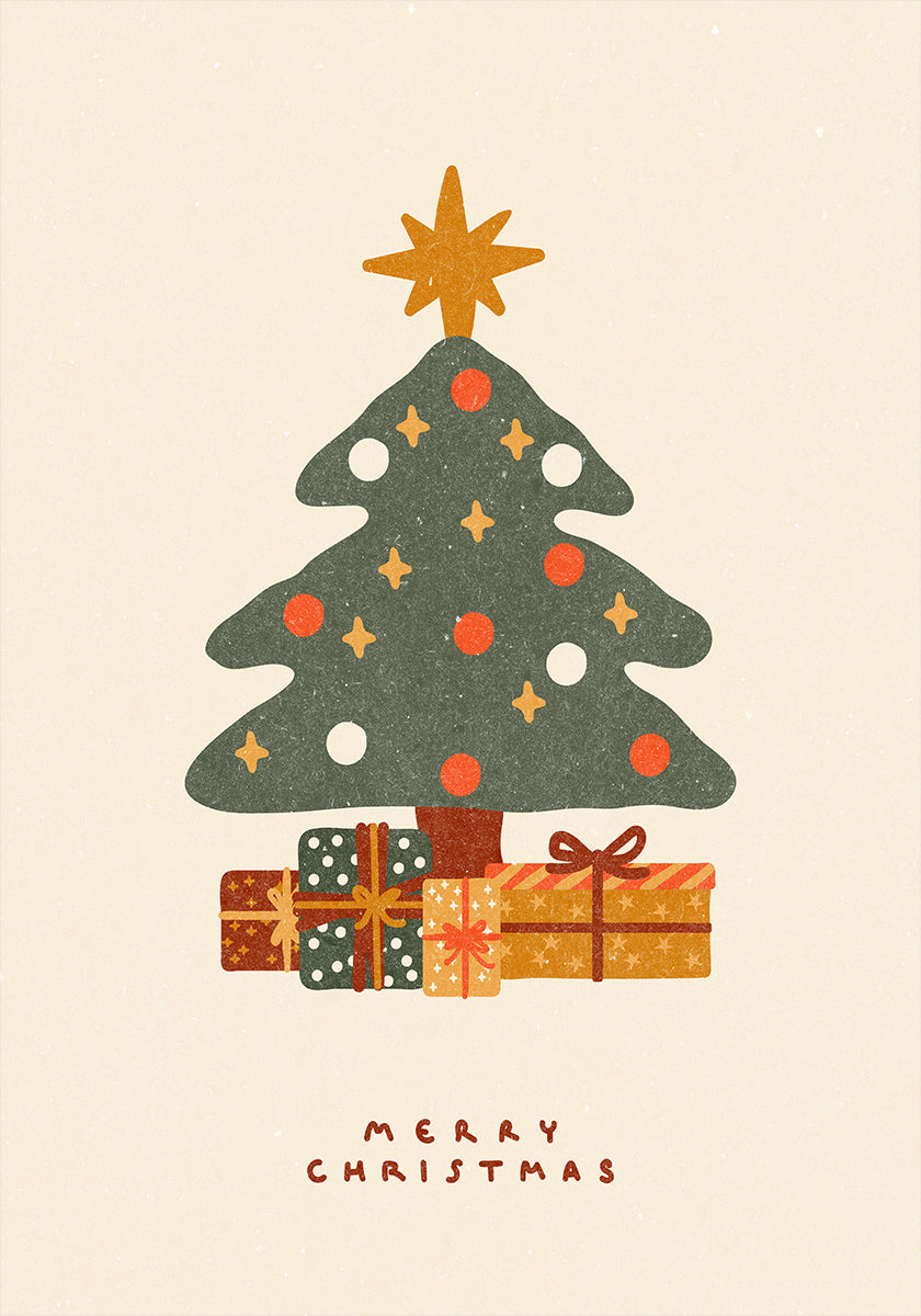 Póster Árvore de natal com presentes