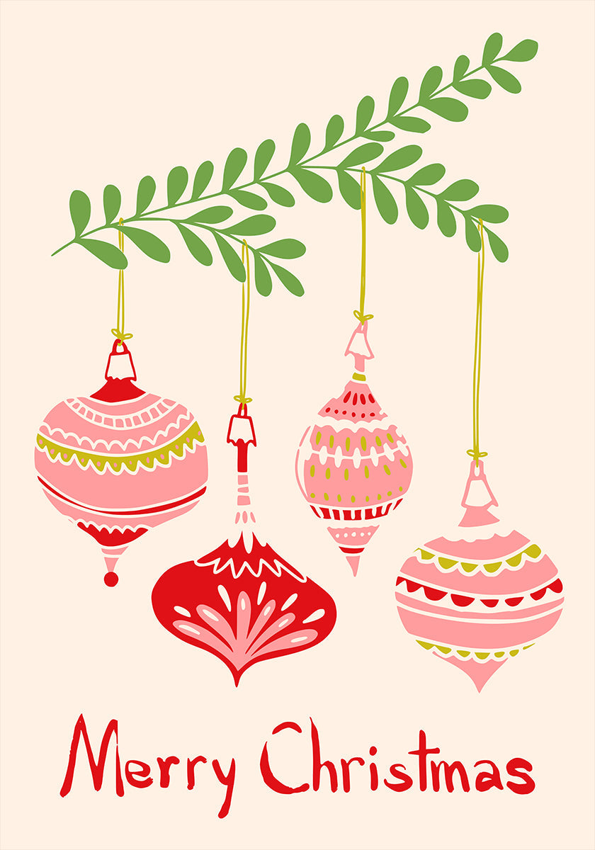 Póster Pequenos enfeites de Natal alegres