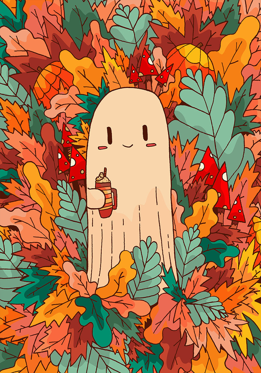 Póster Um fantasma e café