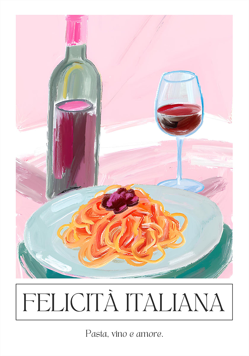 Póster Felicitá Italiana