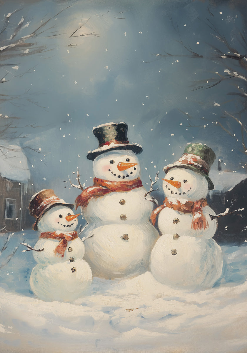 Pôster da família do boneco de neve