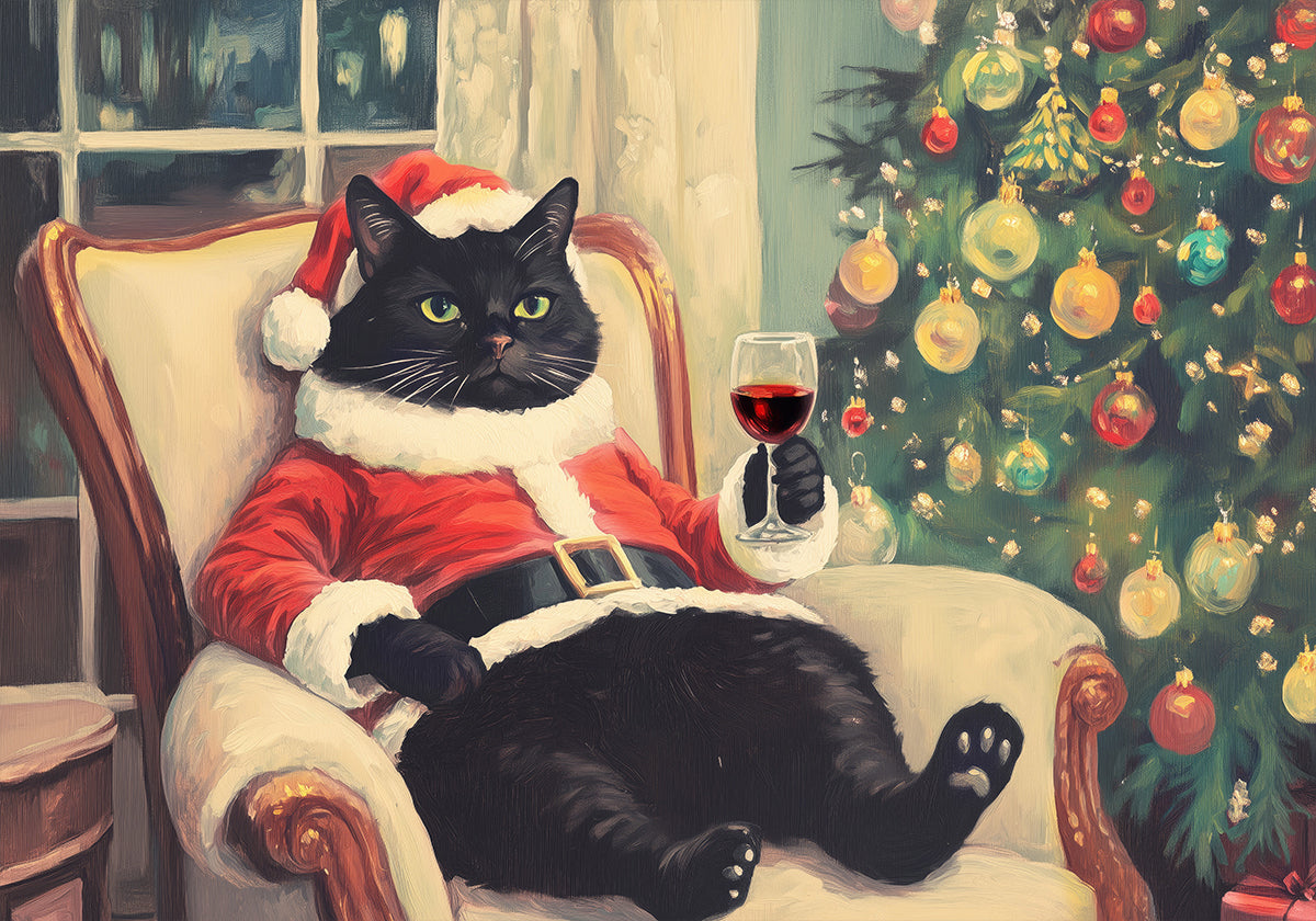 Pôster de gato gelado de Natal