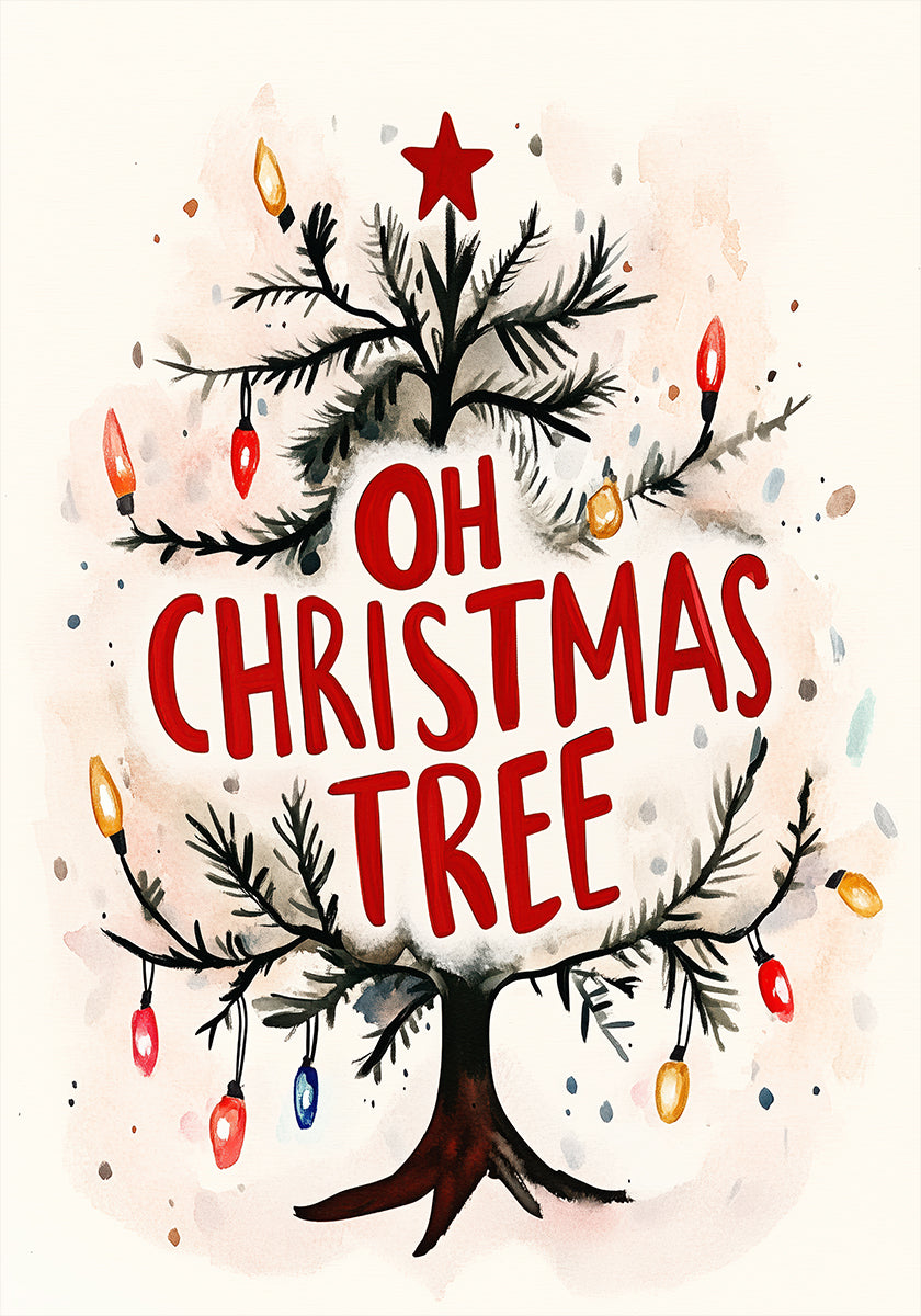 Póster Festivo do brilho da árvore