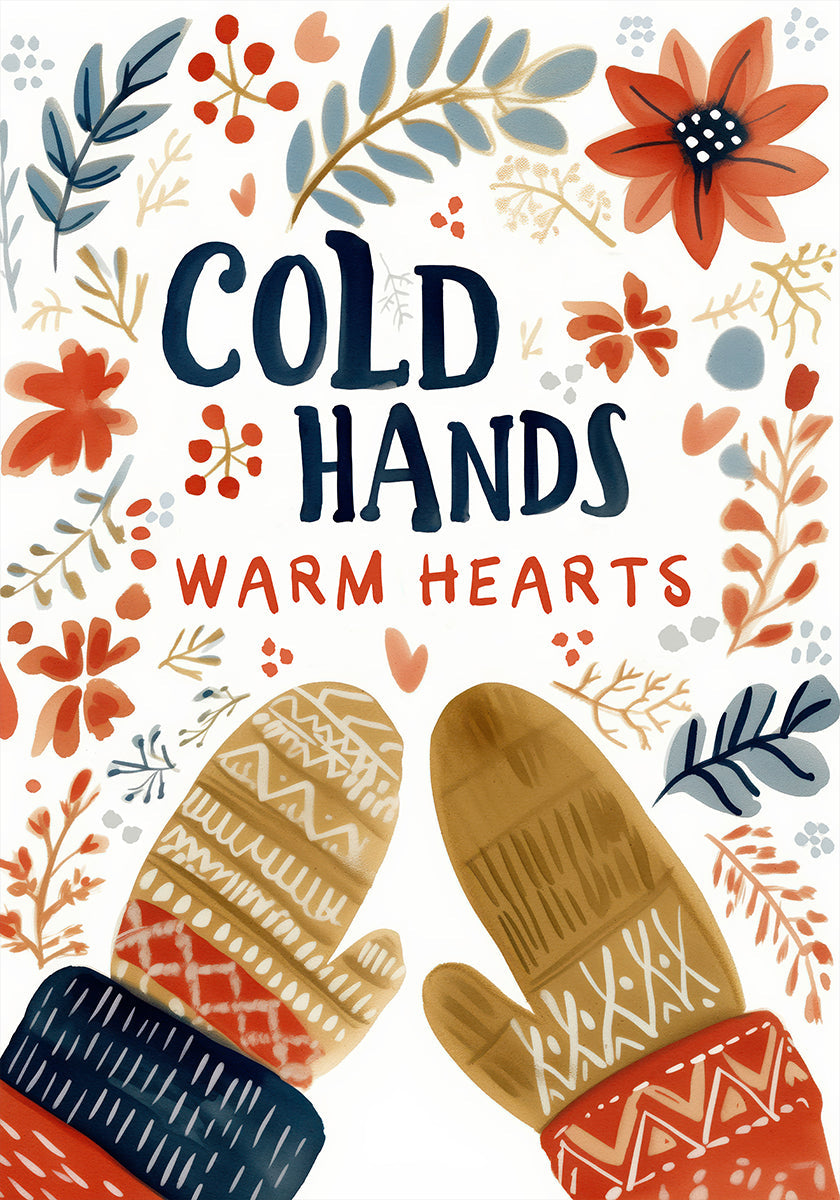 Pôster mágico de luvas aconchegantes