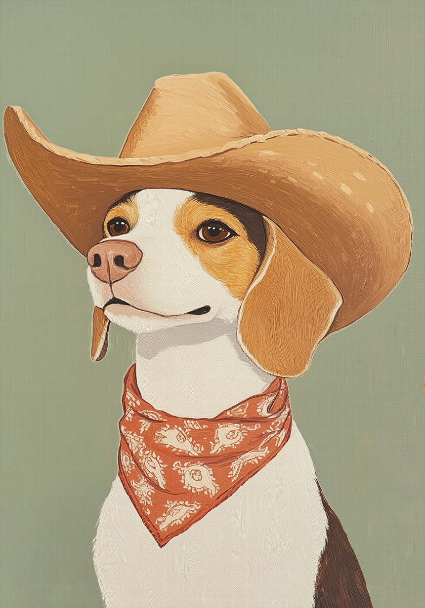 Pôster Cão Beagle Cowboy