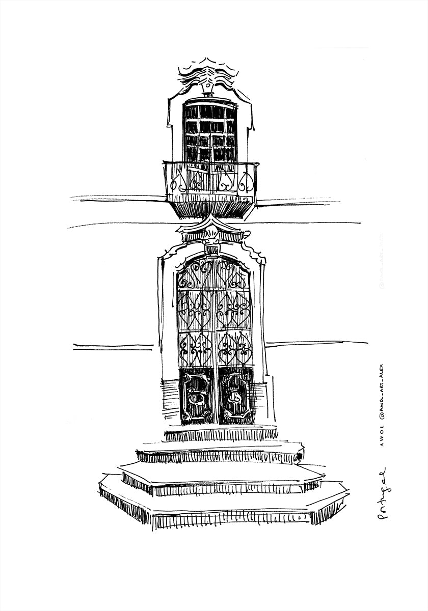 Pôster Desenho da Cidade dos Portais de Portugal