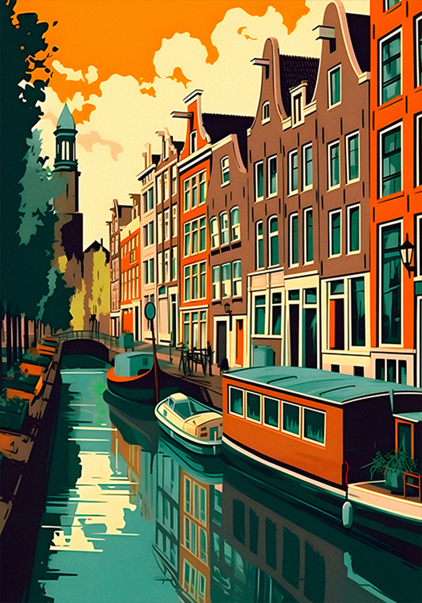 Póster Casa do Canal de Amsterdã