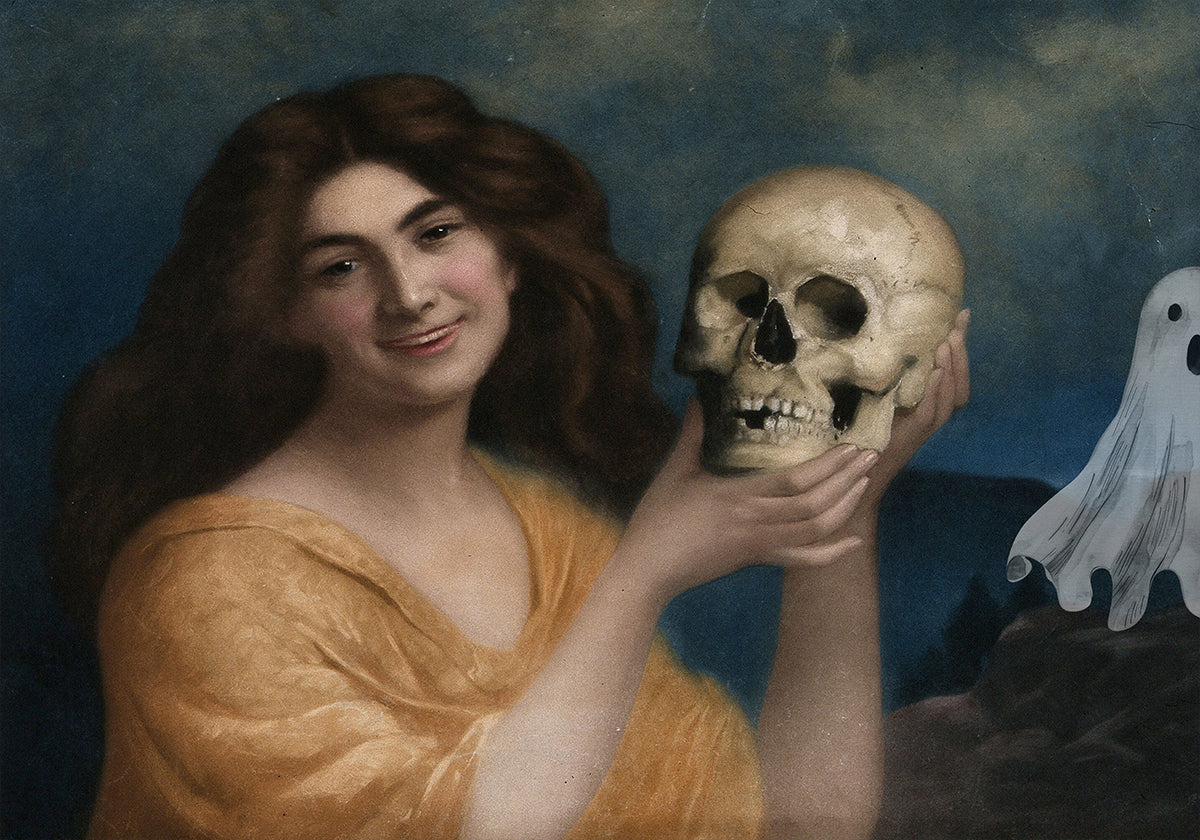 Pôster de colagem de pintura de Halloween