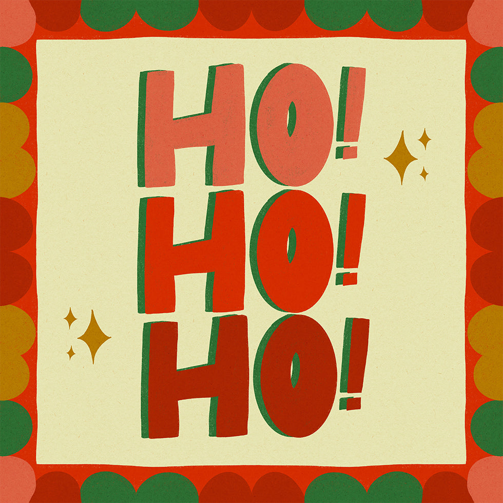 Ilustração festiva de Natal Ho Ho Ho (NOVA)