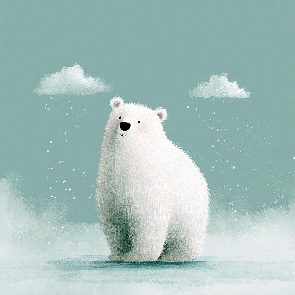 Póster Urso polar feliz