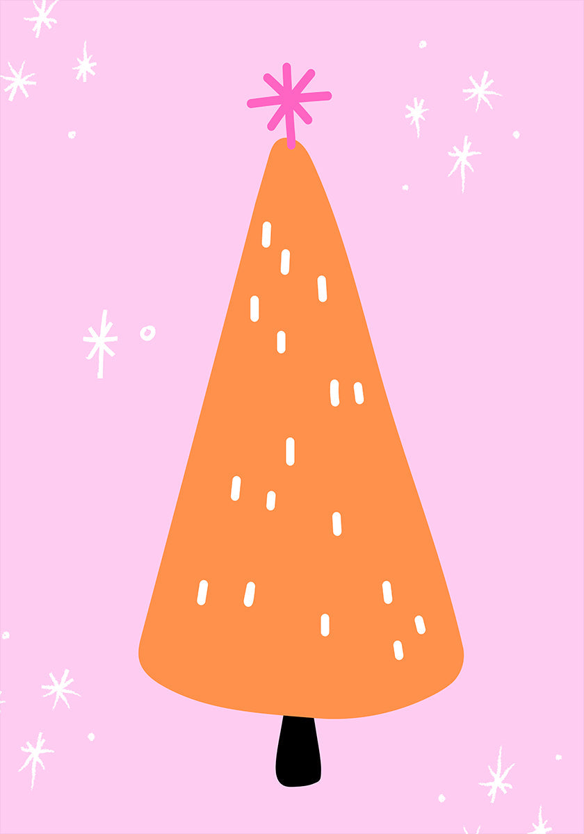 Póster Orange Tree com rosa e estrelas