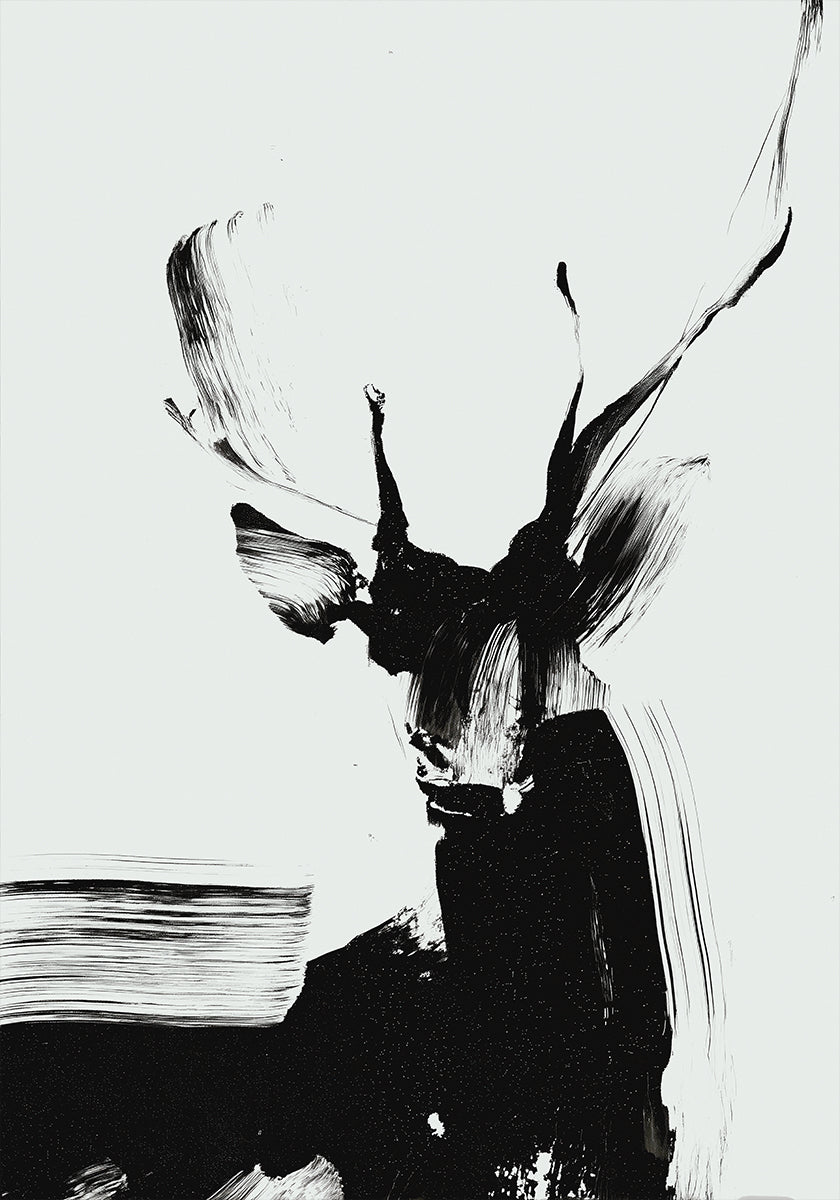 Cervo com pincelada em pôster