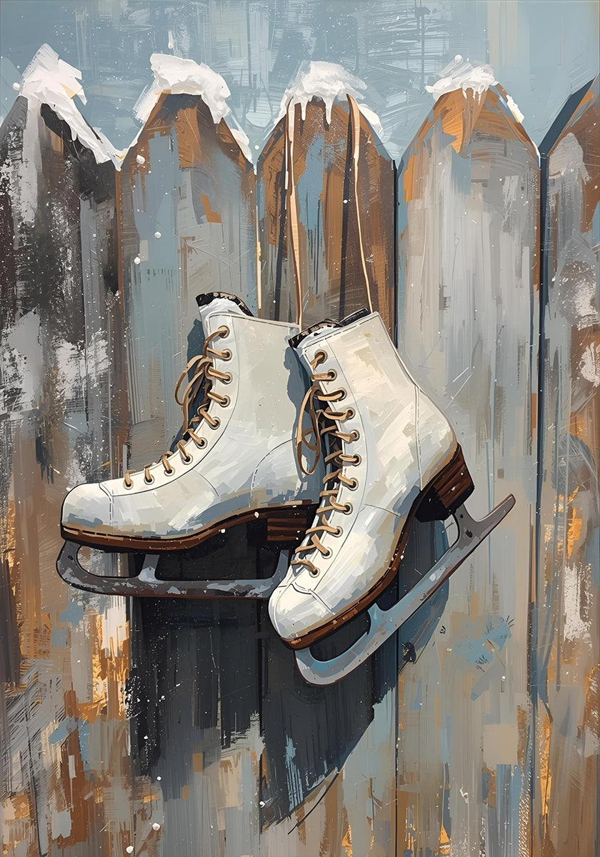 Póster Schlittschuhe am Zaun