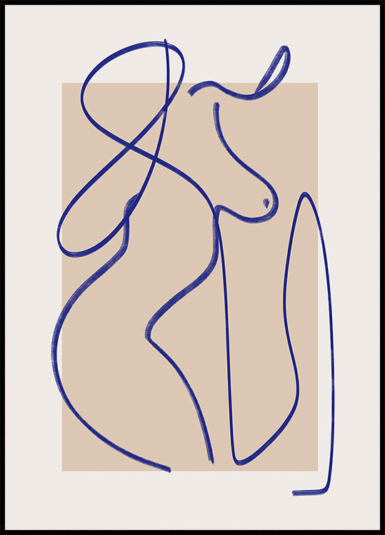 Abstract Blue Line Art 2 Plakat - Posterbox