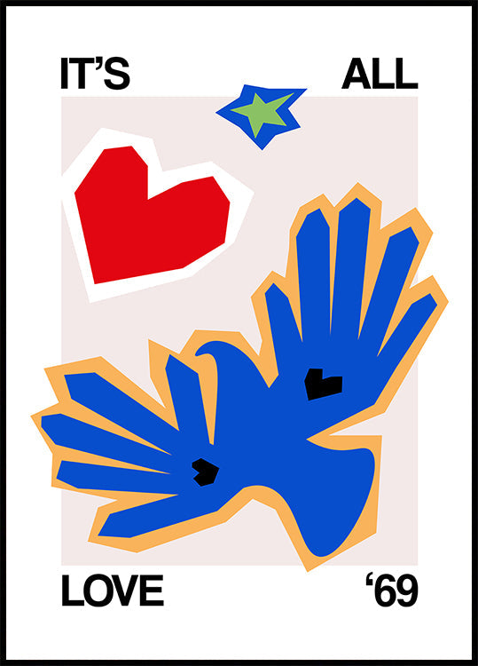 It's All Love '69 Bird Blue Plakat - Posterbox
