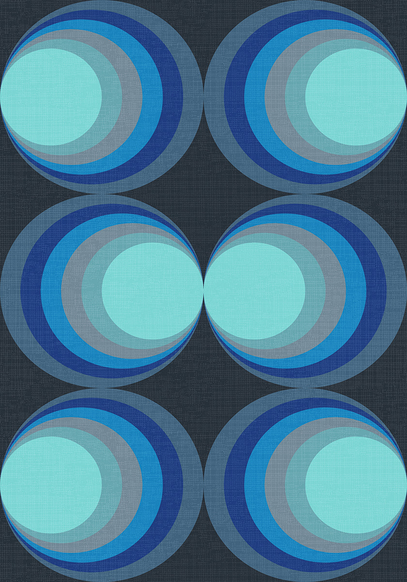 Retro Gradient Circles Aqua Blue (NEW) - Posterbox