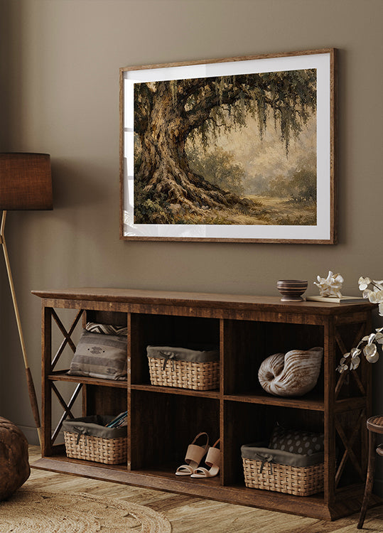 Live Oak Tree Print Cottagecore Wall Art for Entryway Decor Vintage Art Print Spanish Moss Print Charleston Print Savannah Southern Decor - Posterbox