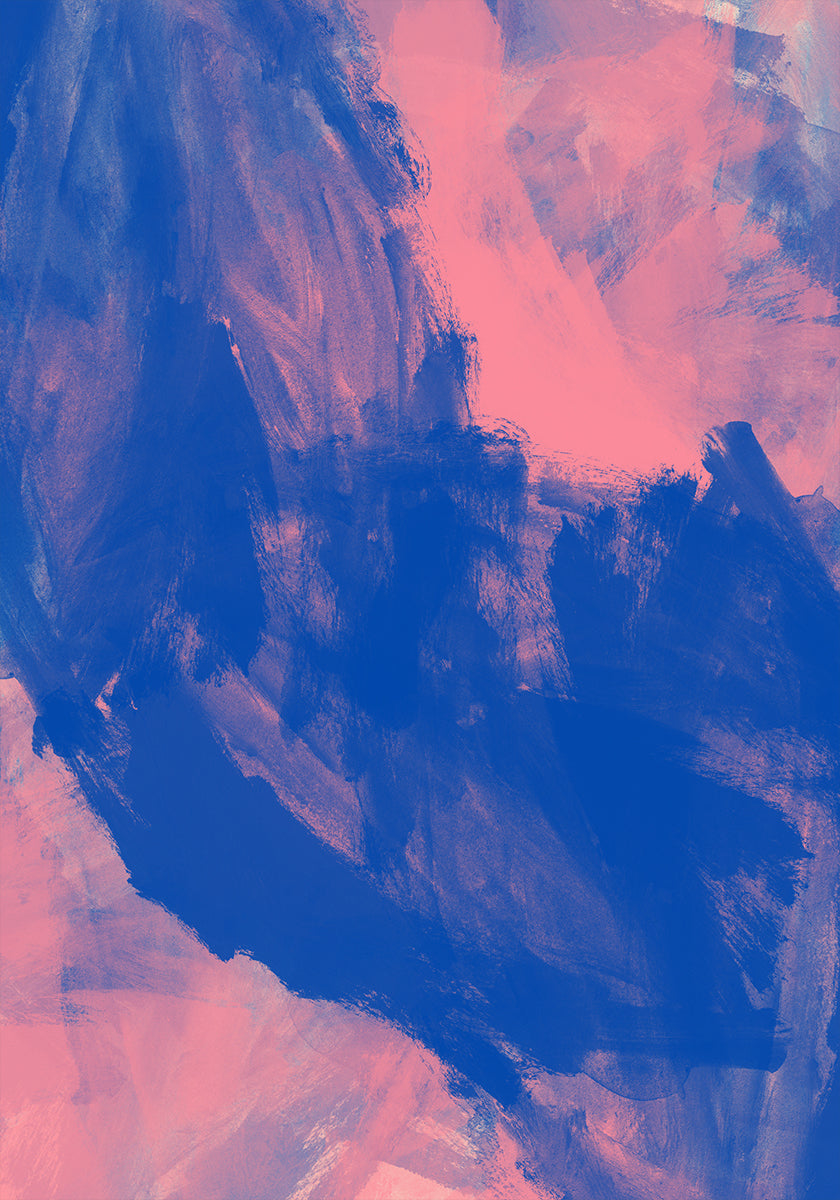 Blue Pink Abstract Strokes (NEW) - Posterbox