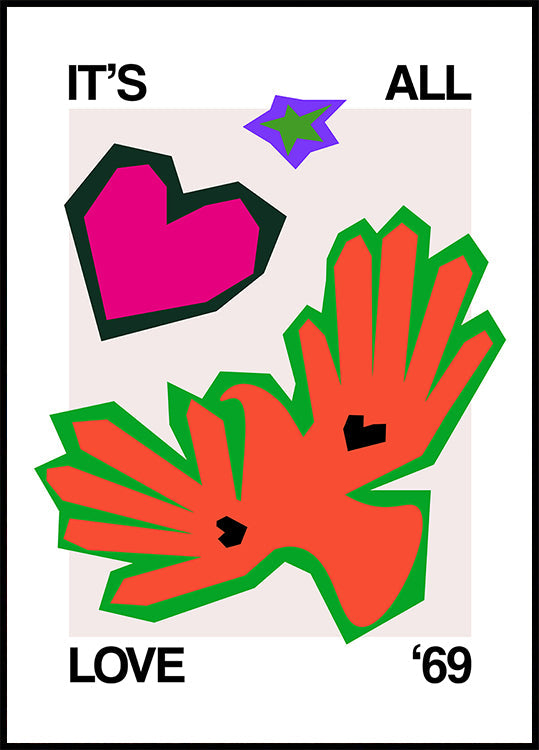 It's All Love '69 Bird Orange Plakat - Posterbox
